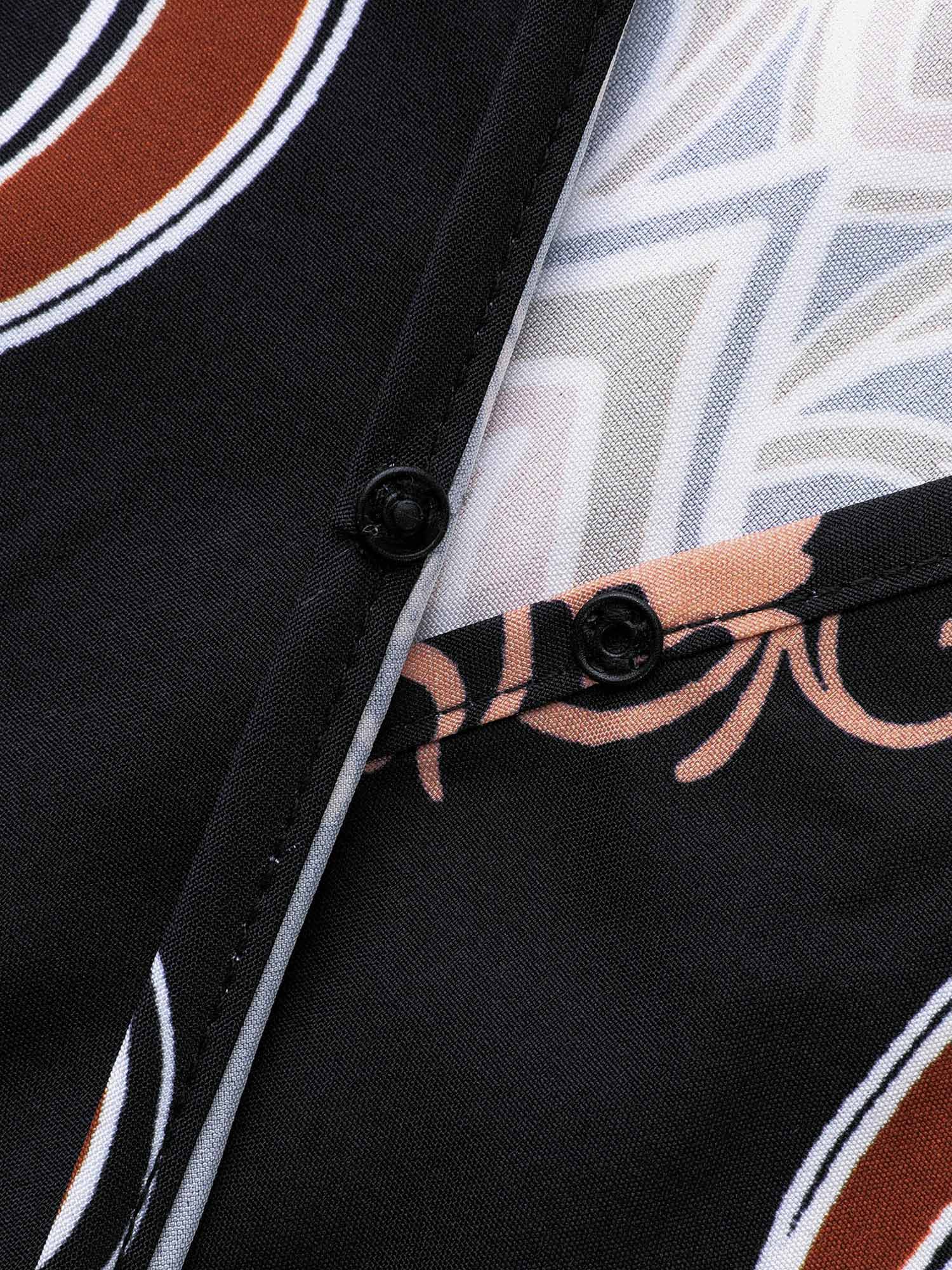 Bandana Overlap Collar Elastic Waist Dress