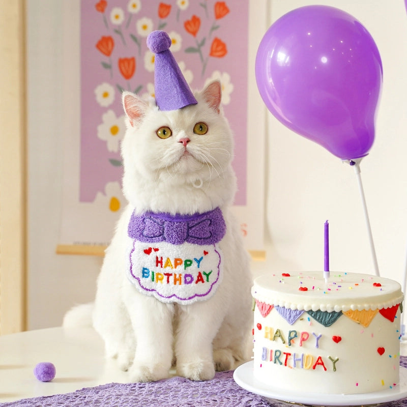 Cute Polyester Letter Pet Saliva Towel Pet Hat