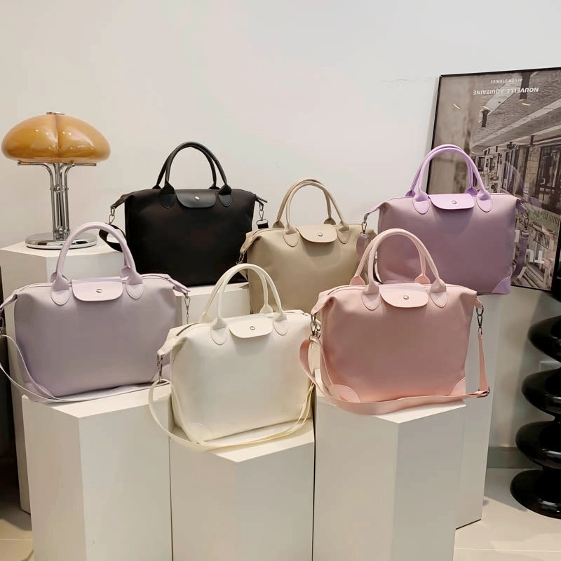 Women's Large Pu Leather Solid Color Basic Classic Style Square Zipper Travel Bag