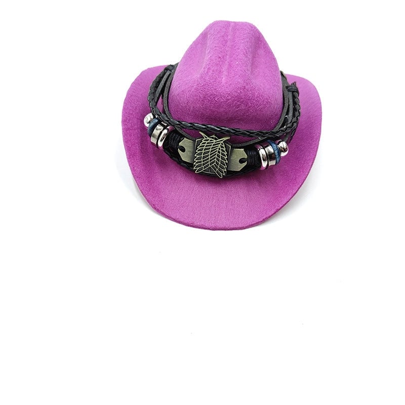 Cowboy Style Polyester Solid Color Pet Hat