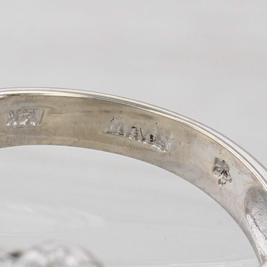 1.37ctw Diamond Flower Ring 14k White Gold Size 8.25 Engagement
