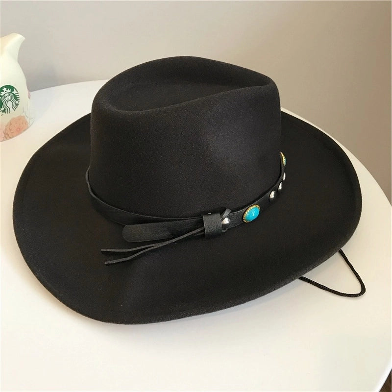 Men's Pastoral Skull Crimping Fedora Hat