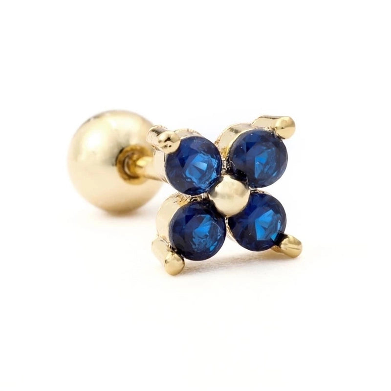 Ear Cartilage Rings & Studs Flower Brass Gem