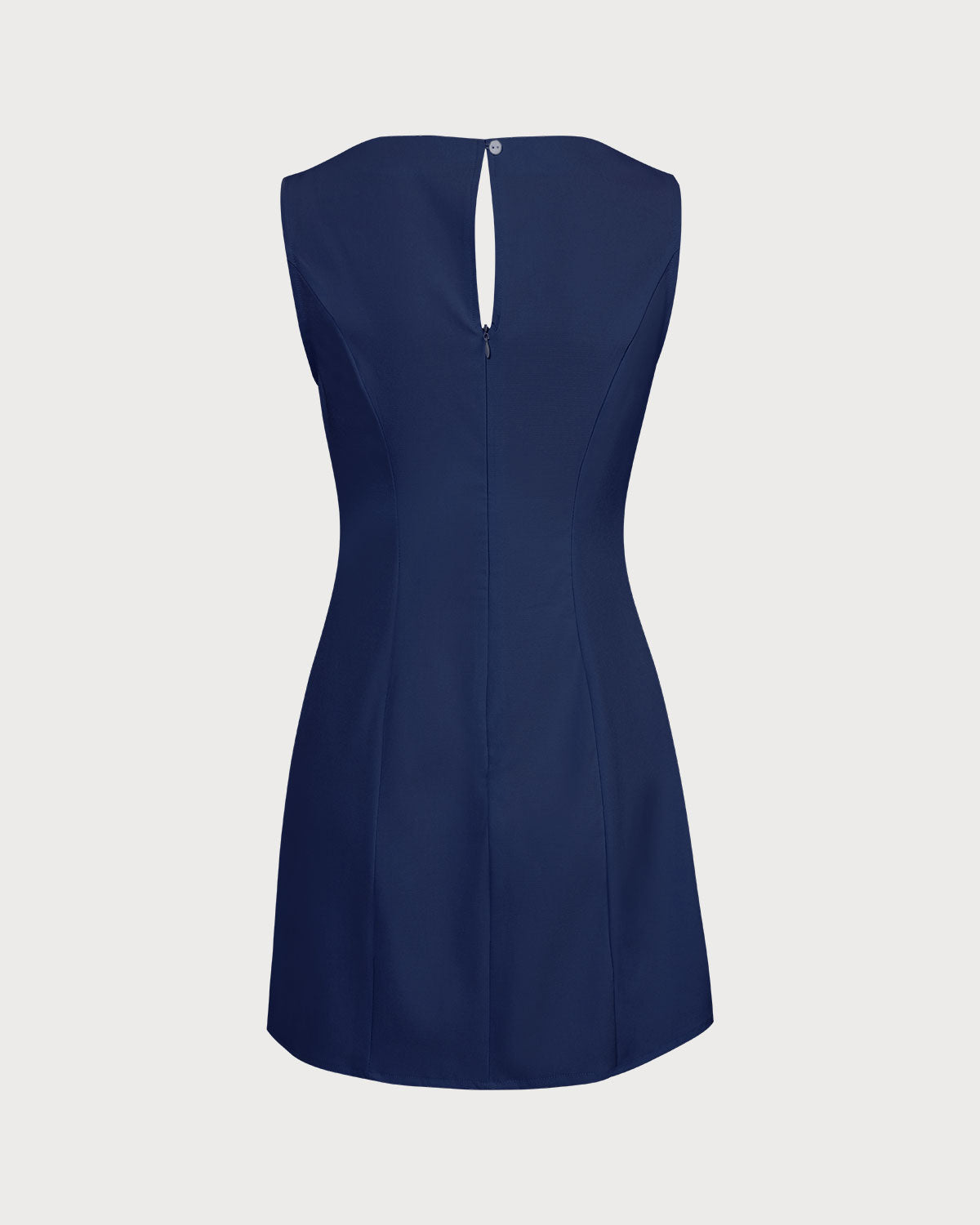 The Navy Boat Neck Cutout Mini Dress