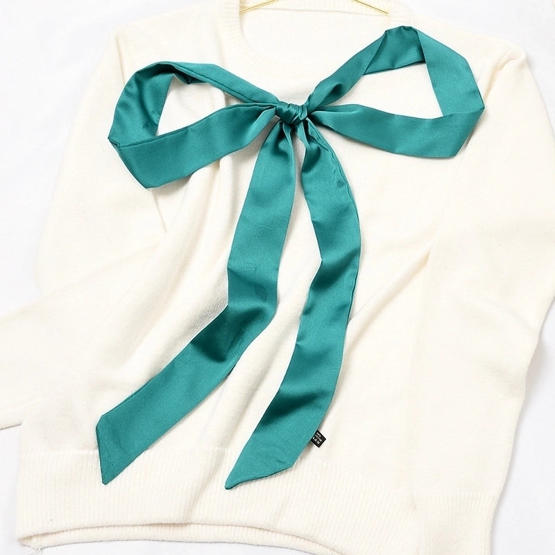 Women's Fashion Solid Color Satin Silk Scarves