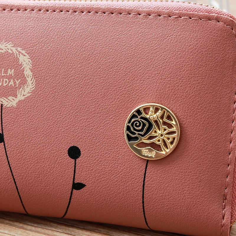 Korean Printing Medium Long Single Pull Wallet