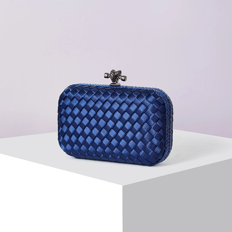 Factory Direct Sales Silk Hand-woven Women's Clutch Crossbody Simple Evening Bag Chain Pouch