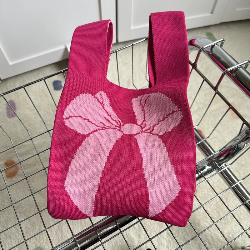 Women's Polyester Printing Color Block Cute Square Open Handbag