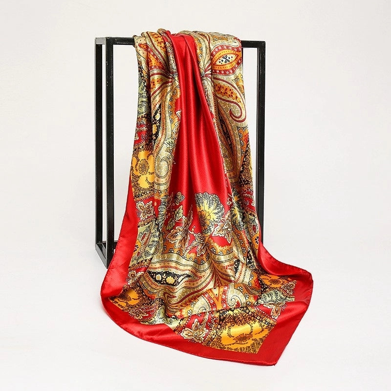 Women's Lady Monogram Polyester Printing Silk Scarf