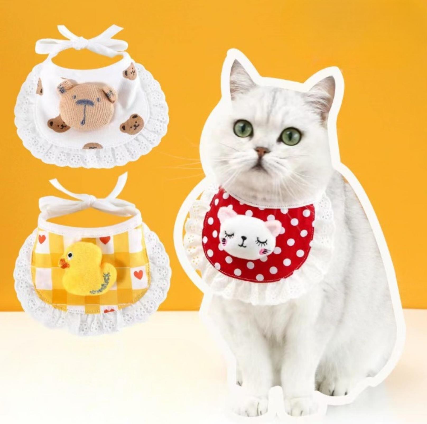 Cute Adjustable Cotton Pet Bibs In Multiple Designs