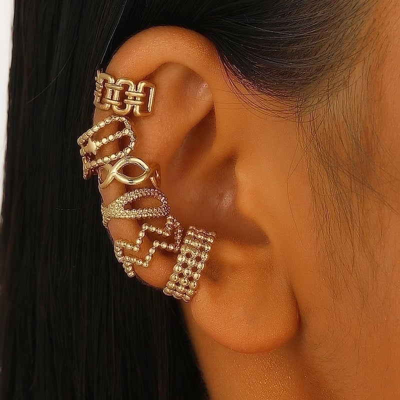 1 Piece Minimalist IG Style Geometric Plating 304 Stainless Steel Ear Cuffs