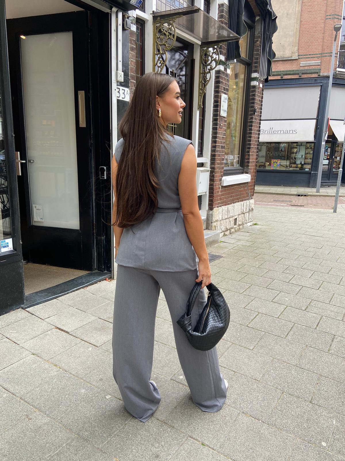 Kate two piece gilet set grey