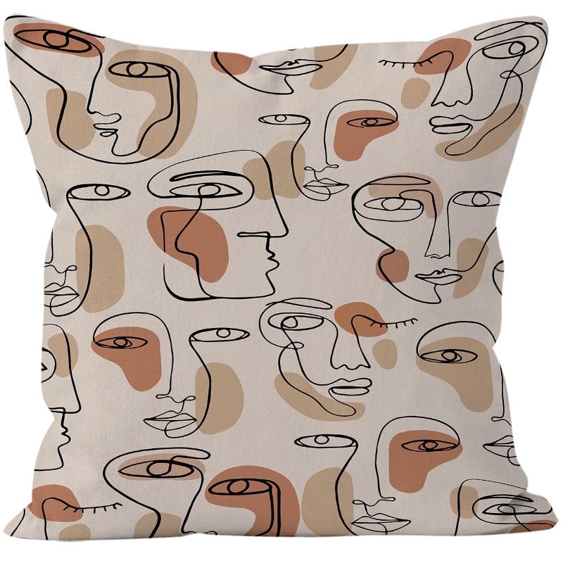 Preppy Style Minimalist Classic Style Color Block Super Short Velvet Pillow Cases