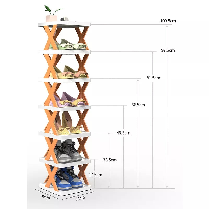 X-SHAPED ZIGZAG SHOE RACK