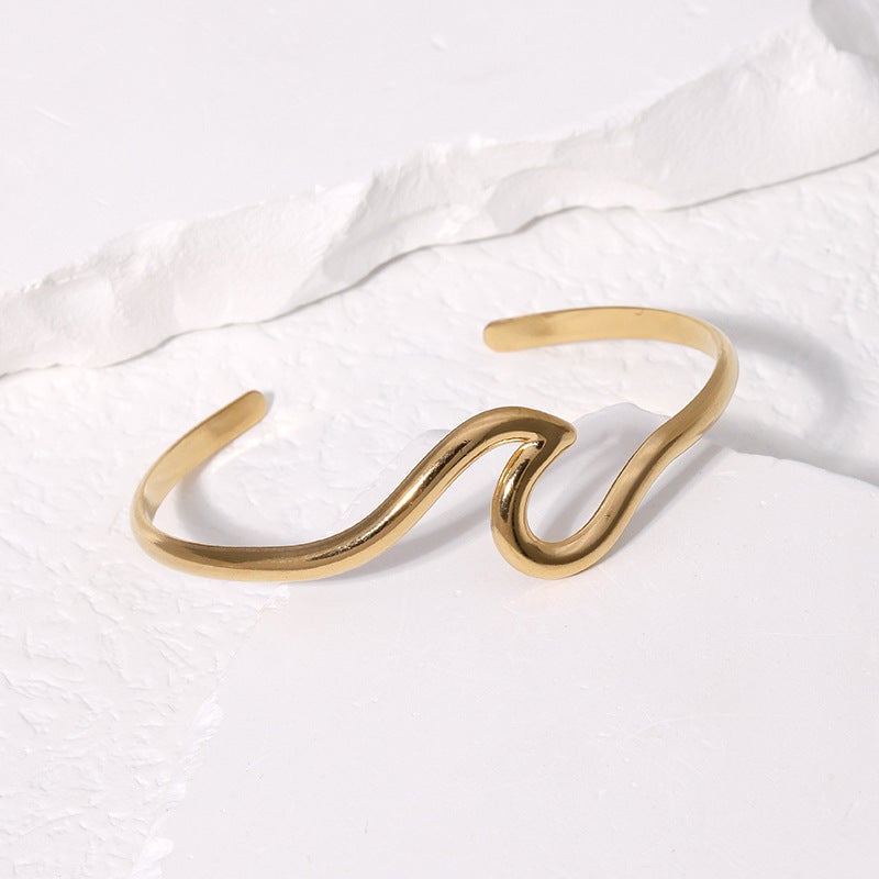 Minimalist Stripe Stainless Steel Electroplating Bangles