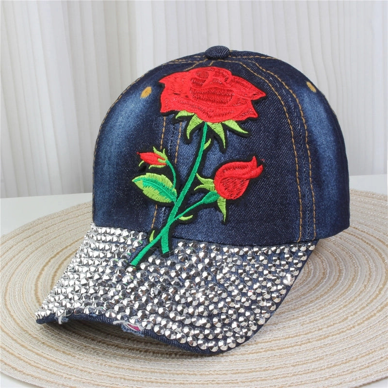 Unisex Streetwear Letter Usa Flower Curved Eaves Baseball Cap