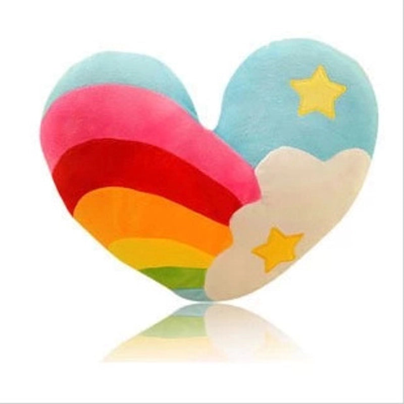 Cute Rainbow Star Heart Shape Plush Throw Pillow Couch & Sofa Decor