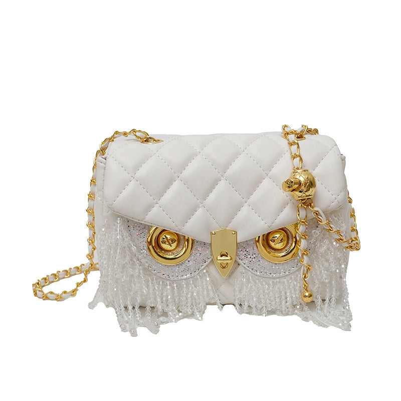 Women's Small Pu Leather Geometric Elegant Streetwear Tassel Square Lock Clasp Square Bag