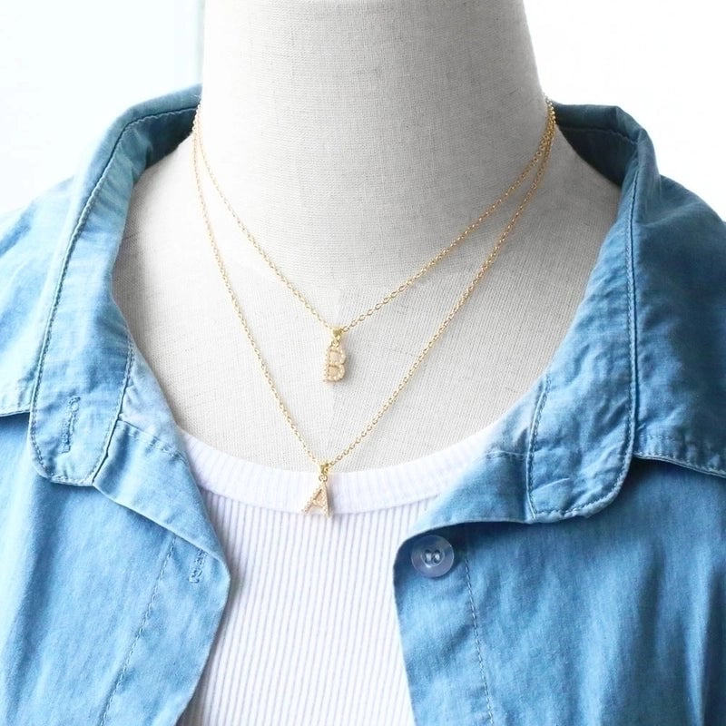 Minimalist Letter Copper Inlay Anti-pearl Necklace