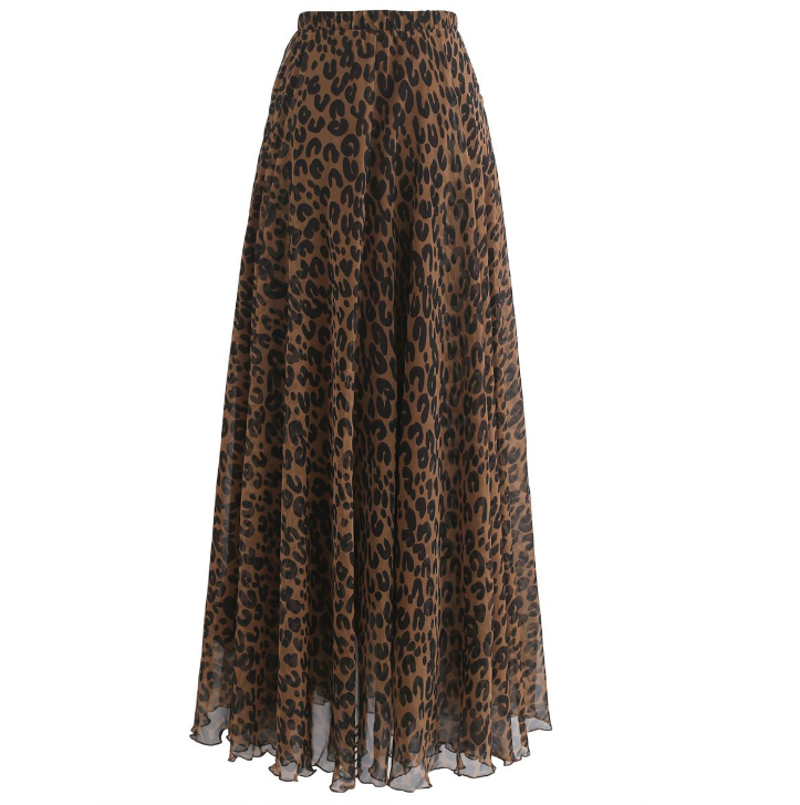 Parien Chiffon Leopard Skirt