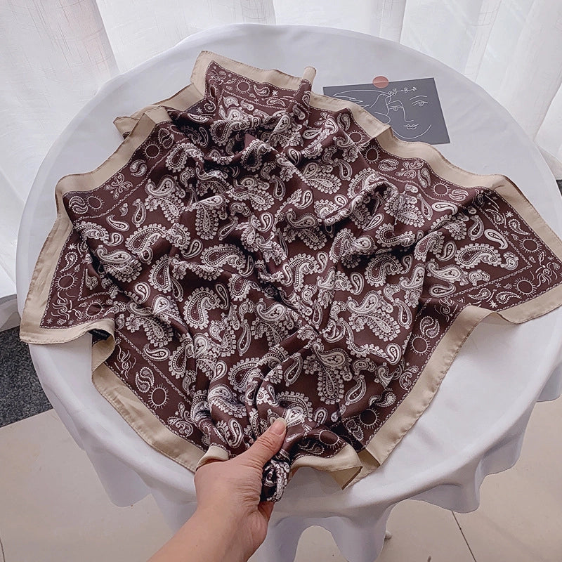 Women's Casual Elegant Minimalist Printing Satin Printing Silk Scarf