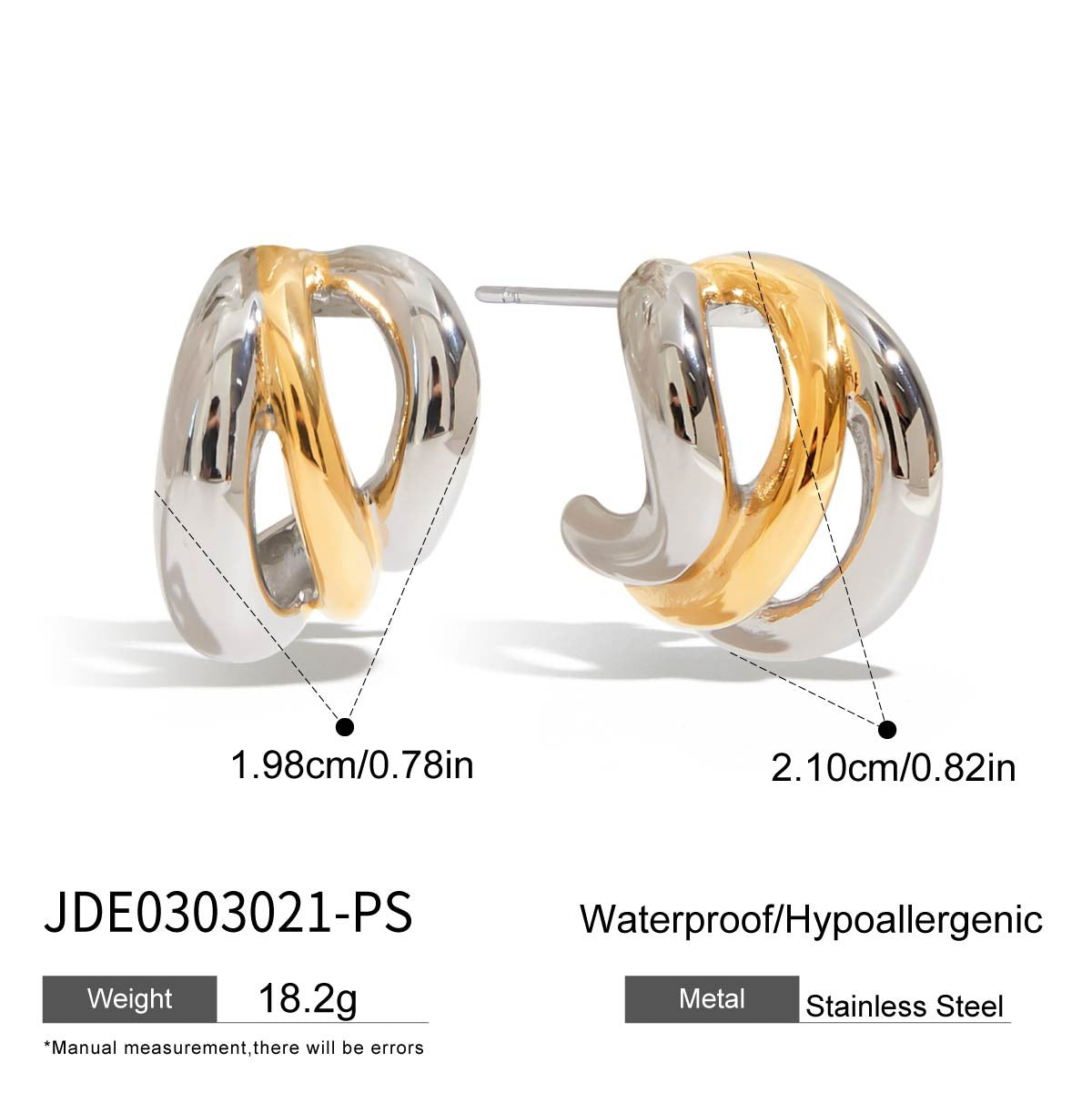 C-Shaped Stainless Steel Earrings Earrings For Women Niche Design Titanium Steel