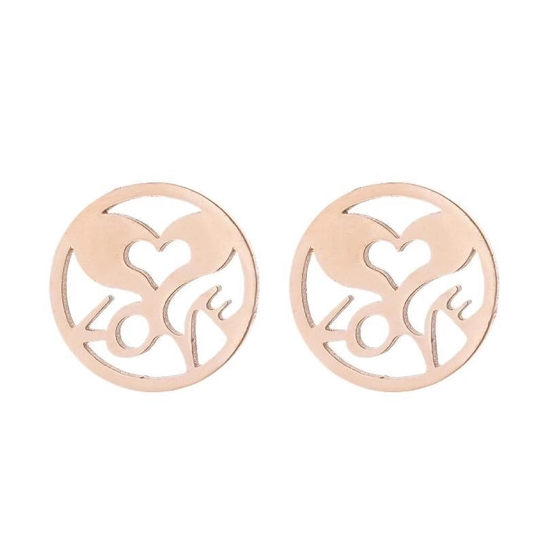 1 Pair Minimalist Heart Shape Plating 304 Stainless Steel 18K Gold Plated Earrings