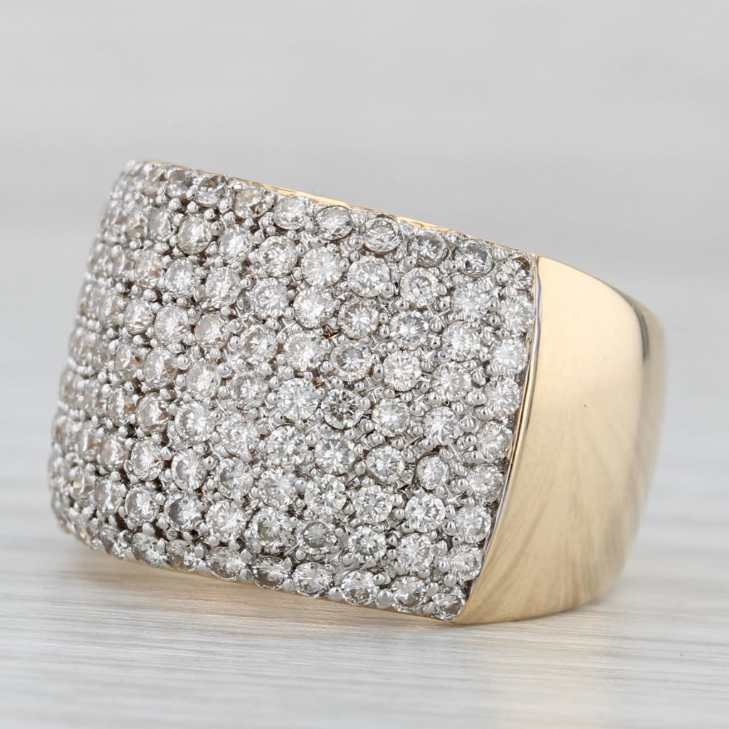 1.40ctw Pave Diamond Ring 14k Yellow Gold Size 7.25 Cocktail