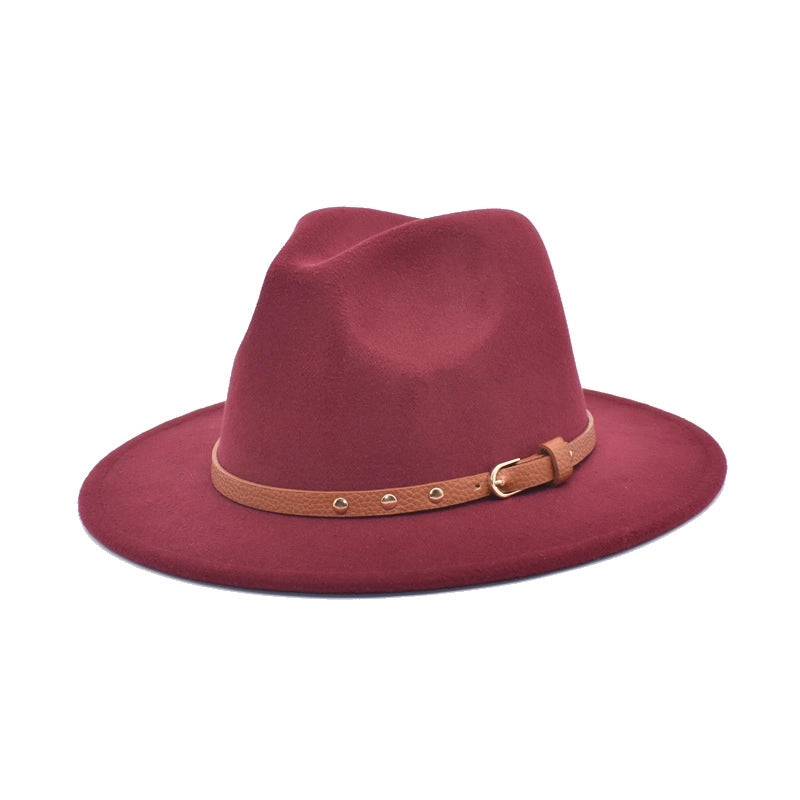 Autumn And Winter New Woolen Jazz Hat Women's Outdoor Travel Fedora Hat Men's Hat Top Hat