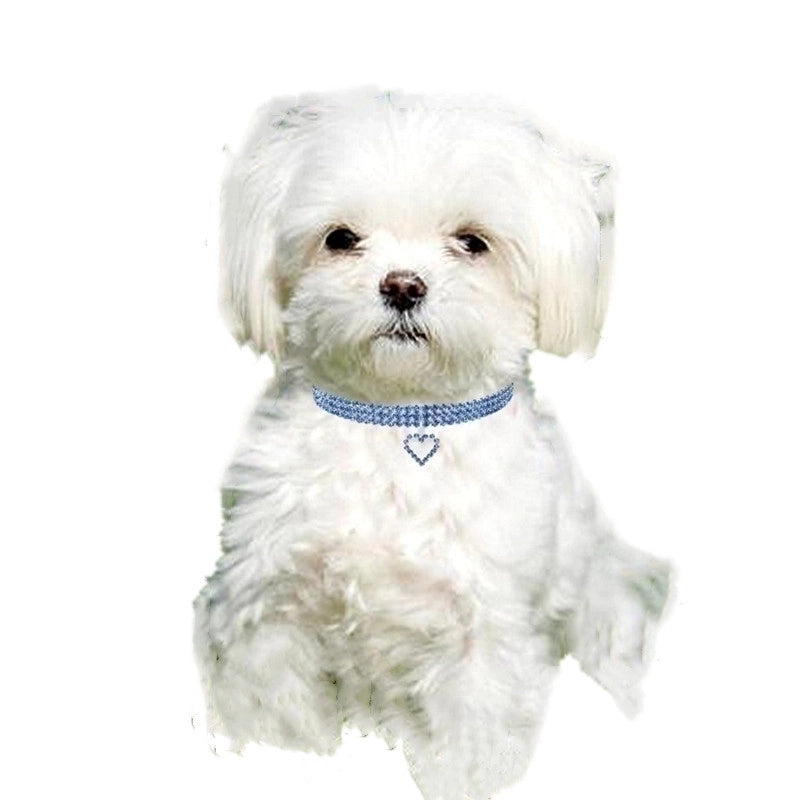 Minimalist Classic Style Metal Solid Color Diamond Pet Collar