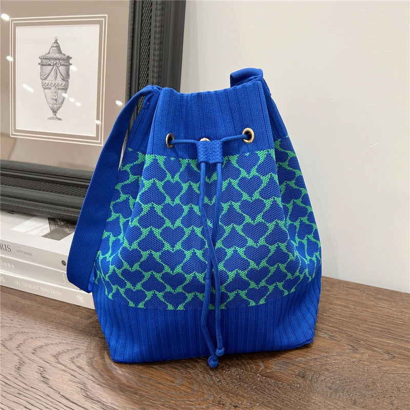 Women's Medium Knit Geometric Vintage Style Classic Style String Tote Bag