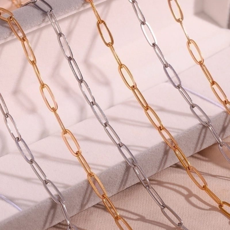 Basic Minimalist Classic Style Solid Color 304 Stainless Steel 18K Gold Plated Plating Necklace