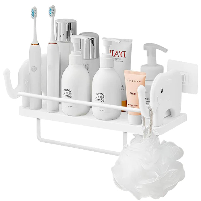 WALL-MOUNTED RACK WITH TOWEL HOLDER (ELEPHANT DESIGN)