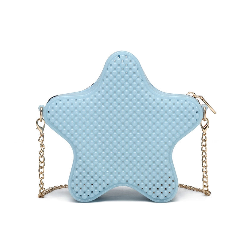 Women's Medium PVC Star Cute Zipper Jelly Bag