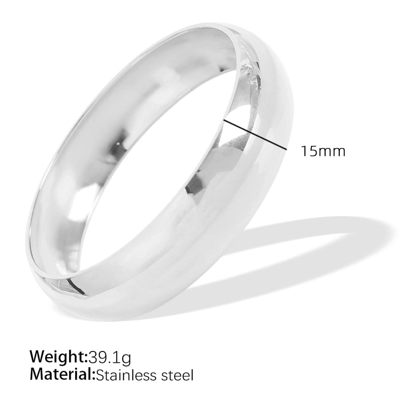 Exaggerated Minimalist Circle Round 304 Stainless Steel 18K Gold Plated Bangle In Bulk