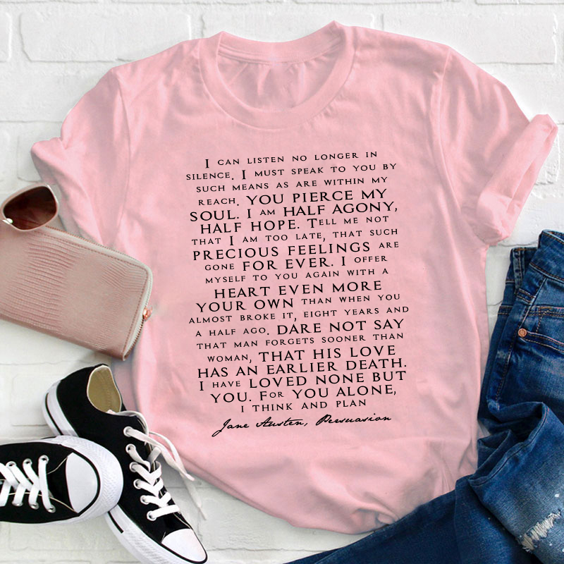 Love Letter Jane Austen Teacher T-Shirt