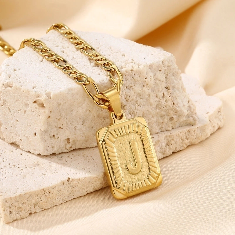 Casual Minimalist Letter 304 Stainless Steel 18K Gold Plated Pendant Necklace
