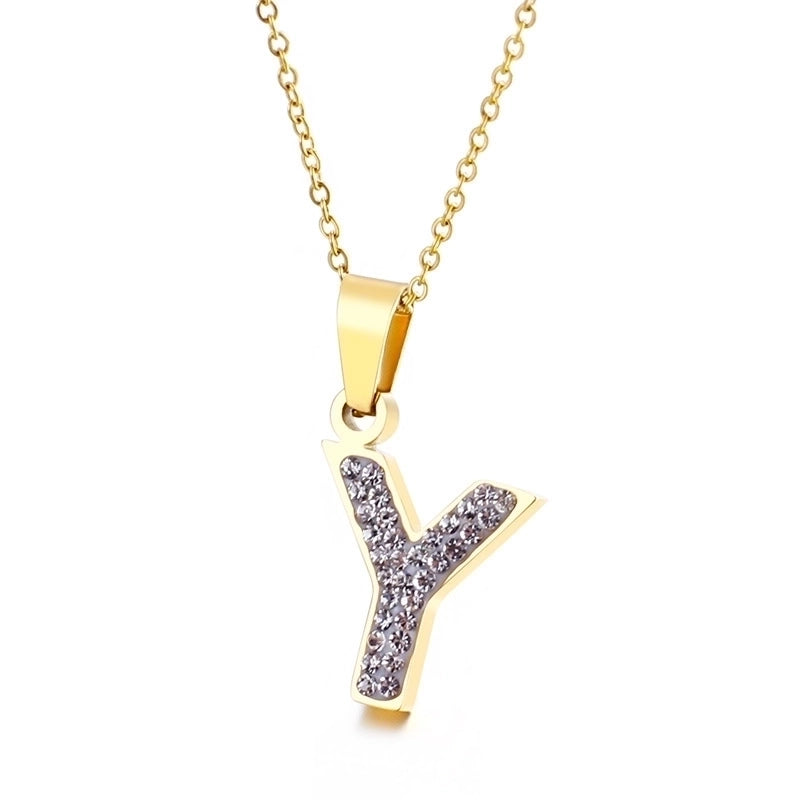 Titanium Steel 18K Gold Plated Fashion Plating Letter Necklace