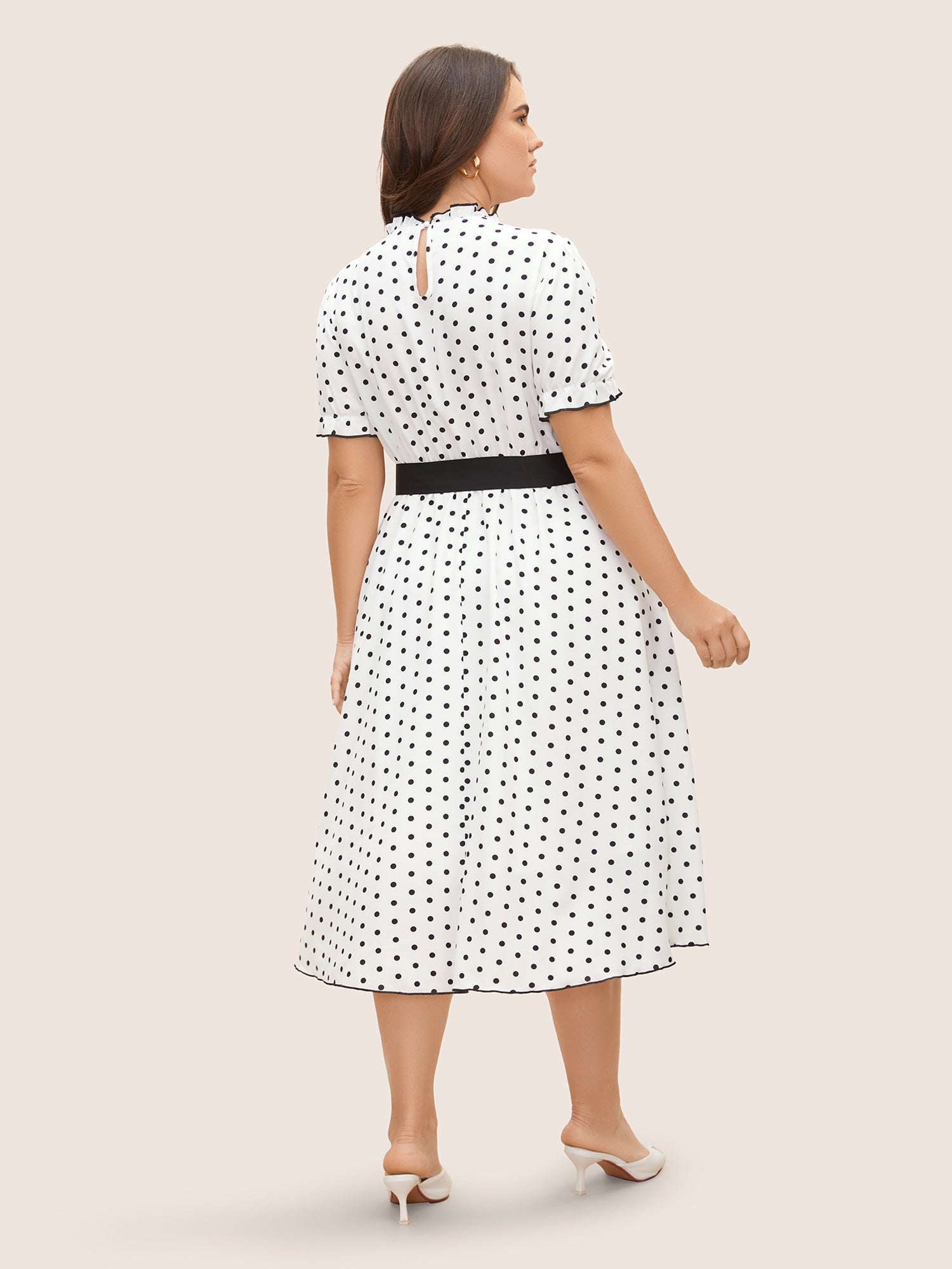 Bow Polka Dot Midi Dress