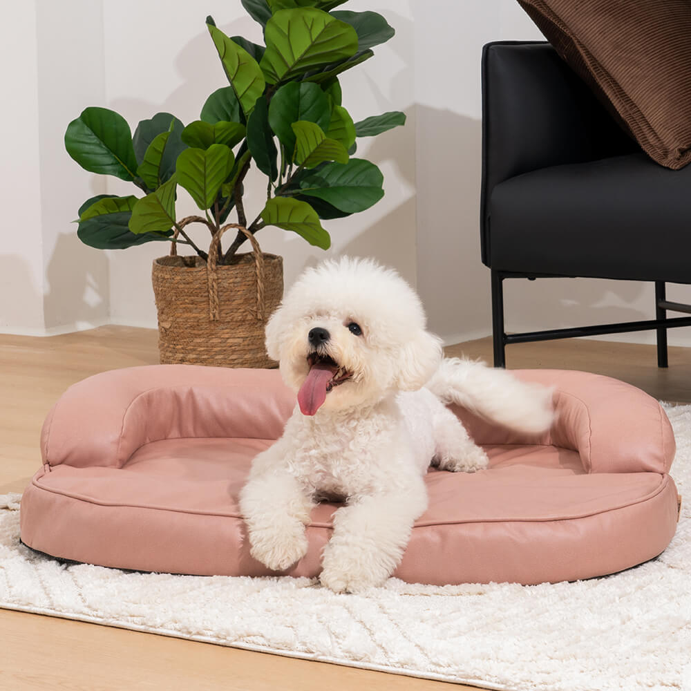 Luxury Leathaire Sofa Scratch-resistant Orthopedic Dog Bed