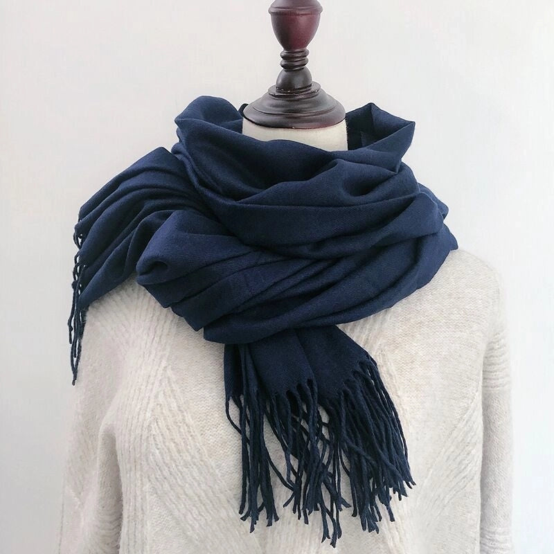 Double-sided Cashmere-like Autumn And Winter Couple Mid-length Warm  Sweet Women's Scarf Shawl