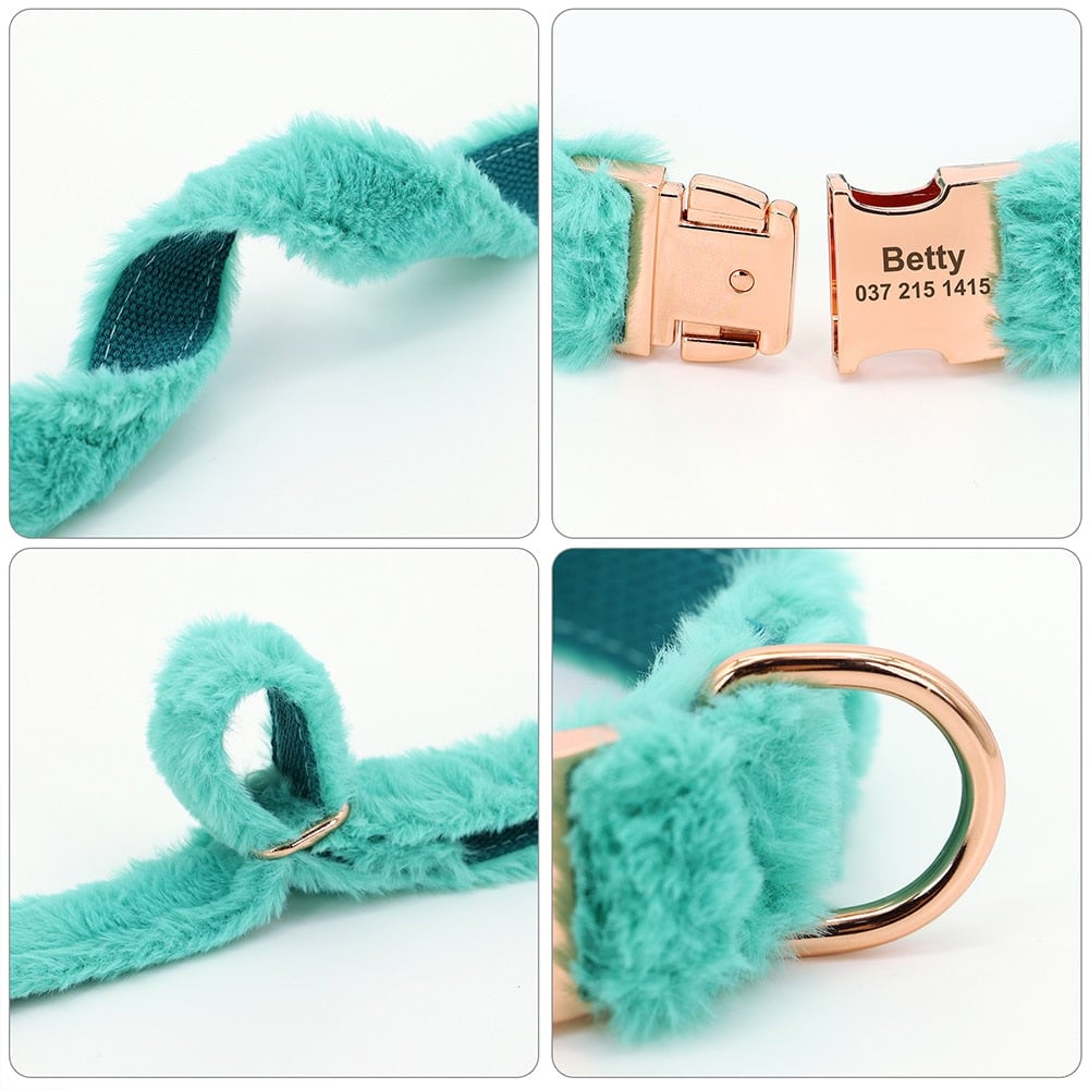 Soft Furry Personalized Dog Cat Collar