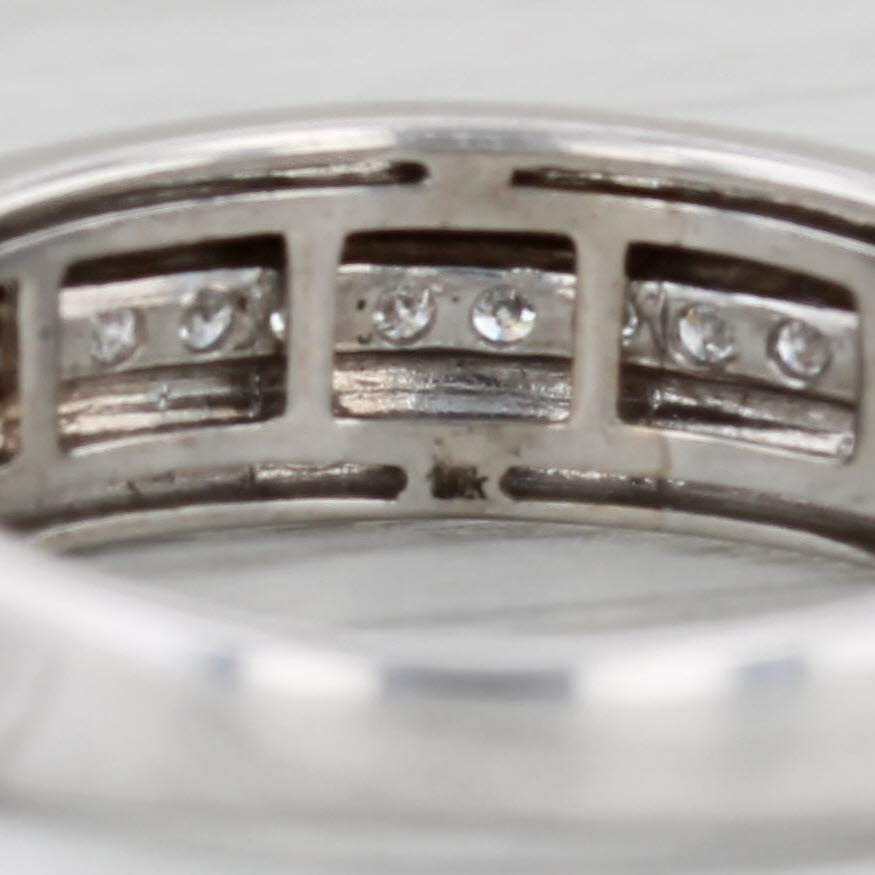 0.10ctw Diamond Wedding Band 10k White Gold Size 7.25 Stackable Ring
