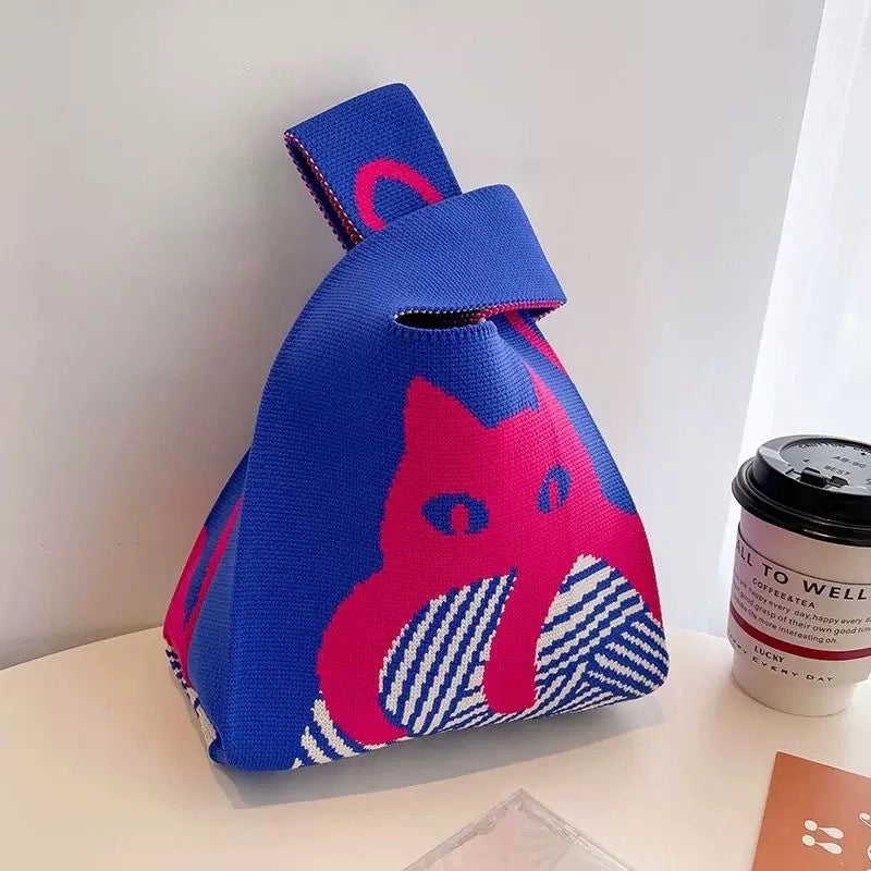 Gift Packaging Handbag Casual Knitted Handbag Woven Bag Multi-pattern Style Knitted Bag For Women