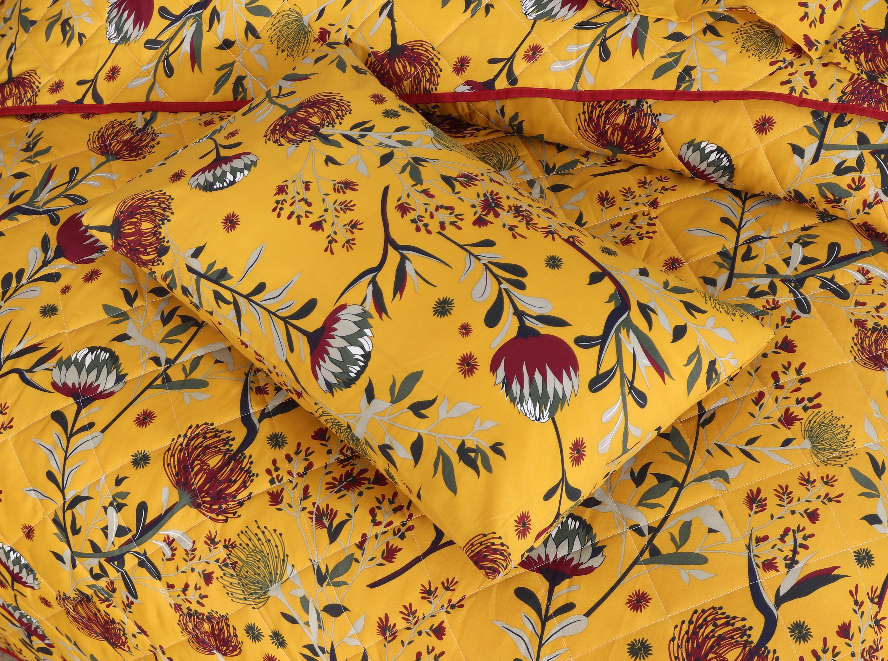 Mustard Floral - Summer Comforter 8pcs Set