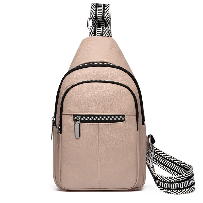 Women's Basic Sports Solid Color Pu Leather Waist Bags