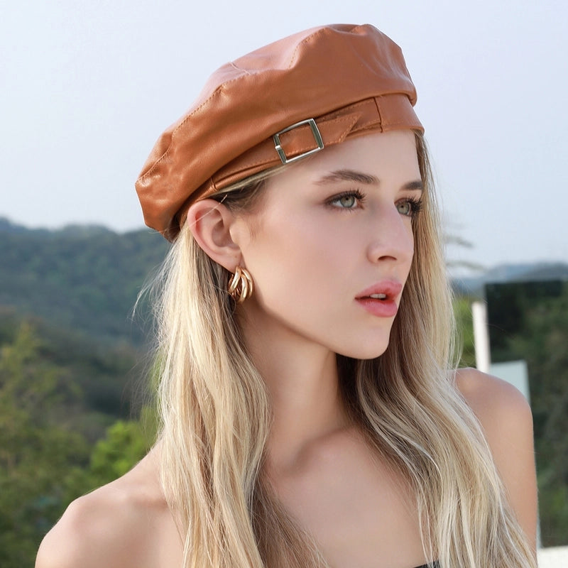 Women's Solid Color Classic Style Solid Color Eaveless Beret Hat
