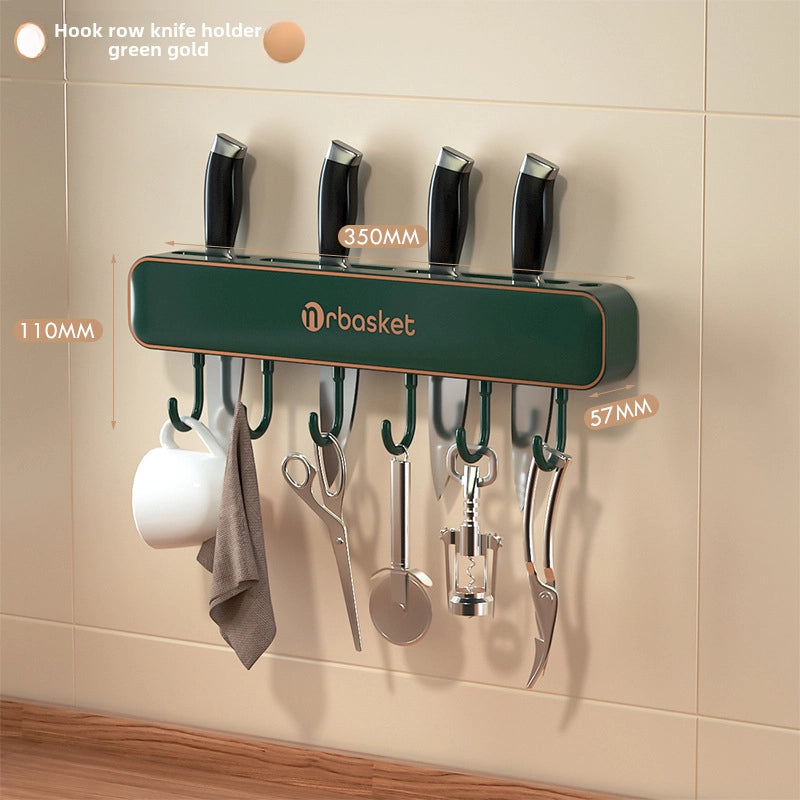 Knife Holder Wall-mounted Household Kitchen Supplies Knife Holder Knife Hook Integrated Storage Rack Multifunctional Kitchen Knife Storage Rack