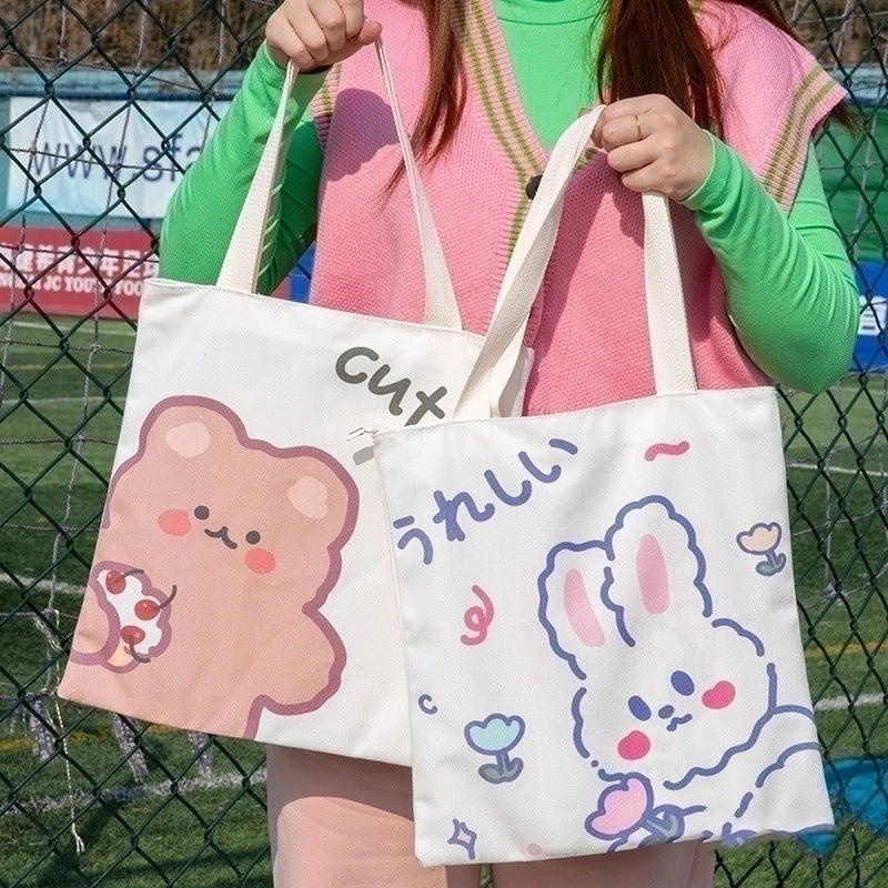 Women's Fashion Cartoon Letter Shopping Bags