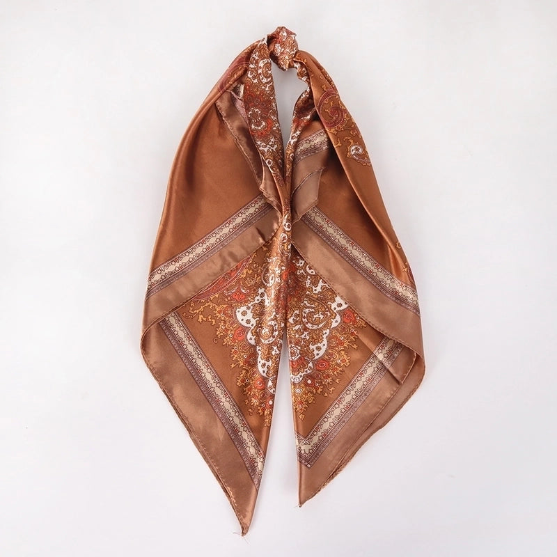 Women's Vacation Minimalist Color Block Polyester Printing And Dyeing Printing Silk Scarf